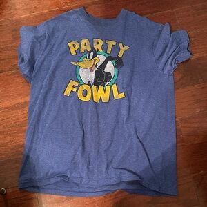 Blue Graphic T-Shirt with Cartoon Design